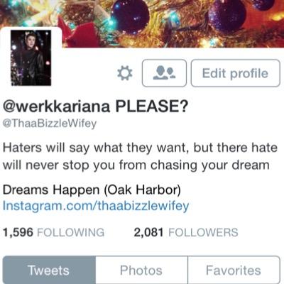 YOU JUST GOT A FREE FOLLOW FROM REINA||FOLLOW ME ON MY MAIN @ThaaBizzleWifey||IF YOU WANT A FOLLOW BACK JUST TWEET ME ASKING||