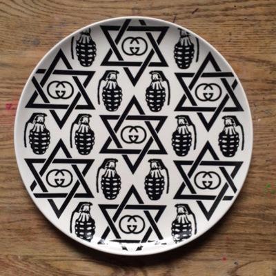 Corporate Guns and Logos on Plates