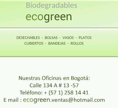 Protejamos el plantea con nuestros productos desechables 100 % ecologicos y Biodegradables a base de almidon de Maiz.
Se integran a la naturaleza en 180 dias.