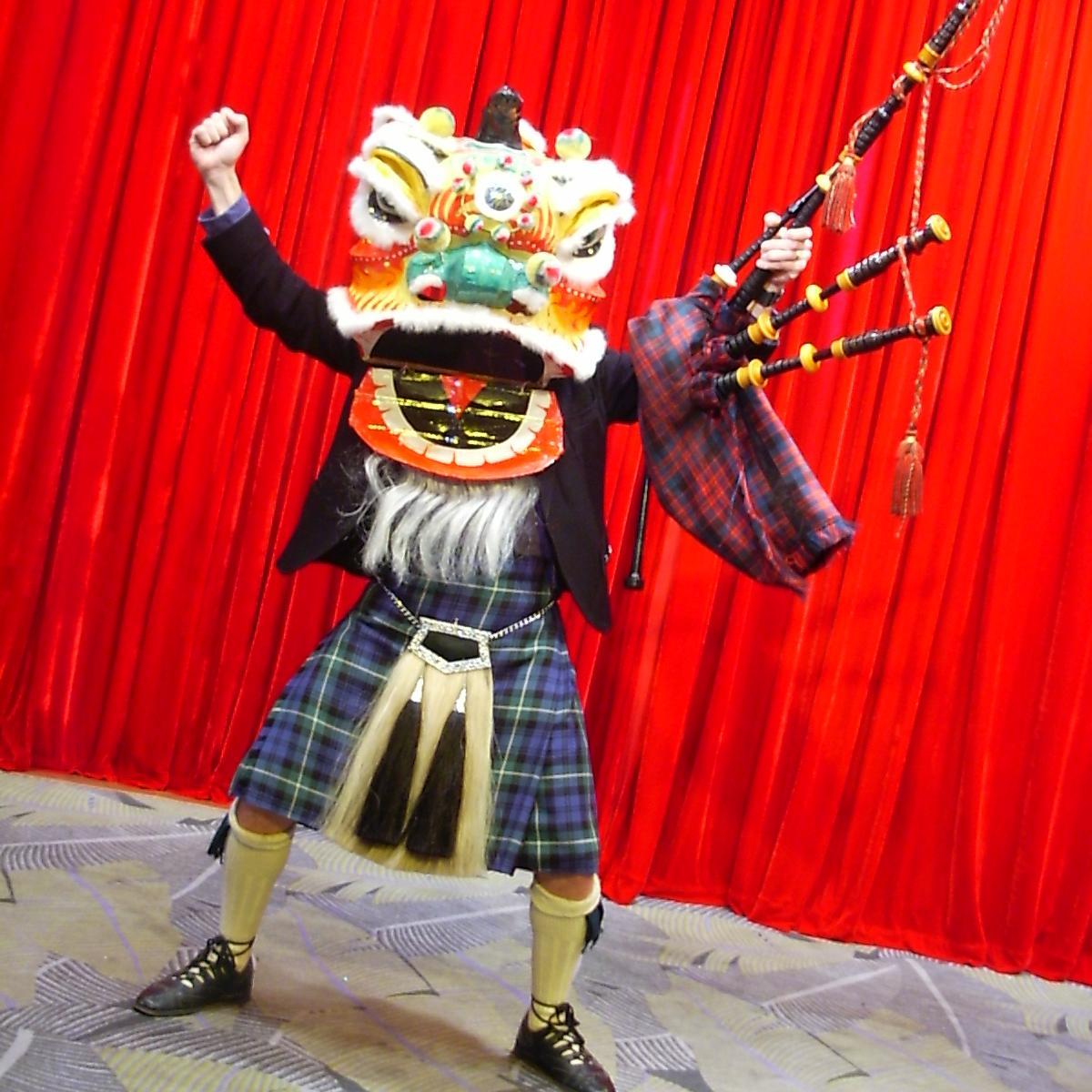 Gung Haggis Fat Choy celebrates fusion of Scottish Robbie Burns Day + Chinese New Year cultures and traditions. Founder of #GungHaggis and President of @ACWW