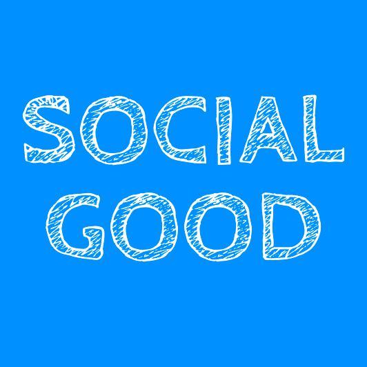 Tweeting about social good on social media.