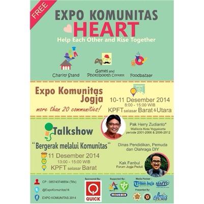 Expo Komunitas 2014 @ KPFT UGM| 10-11 Desember 2014 | Pameran Komunitas Se-Jogja | Talkshow | Games and PhotoboothContest | Foodbazar | email: expocommunity2014