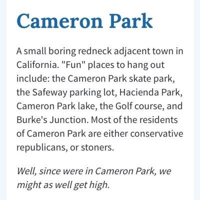 cameronparklife's profile picture. little town in northern California
