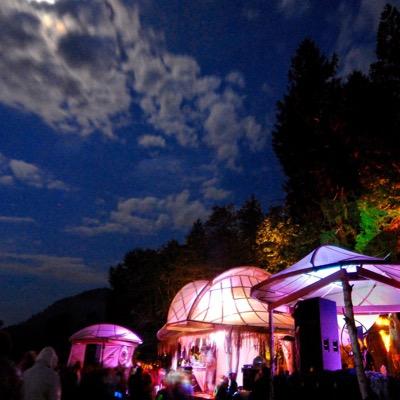 The beach stage on Salmo River Ranch at Shambhala Music Festival Produced by The Pride. Taste makers, bringing you the finest in international flavors