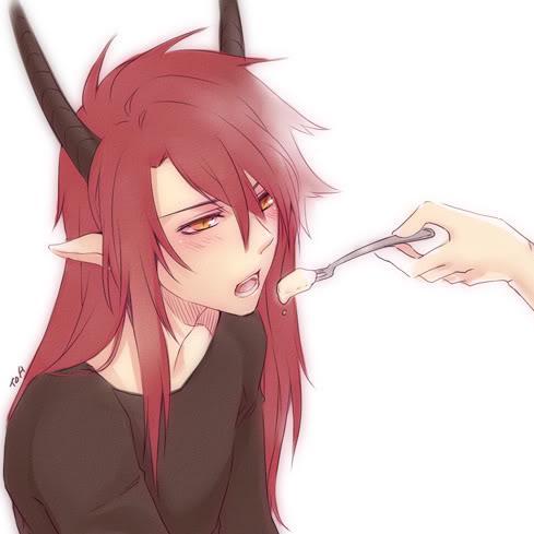 Hey, I'm a Eblis. Yeah so I'm a demon, but that doesn't mean I'm not nice! *blushes* Dammit I'm not cute! *he pouts cutely* [ #Single, #Bi, #RP, #LewdRP ] {OC}