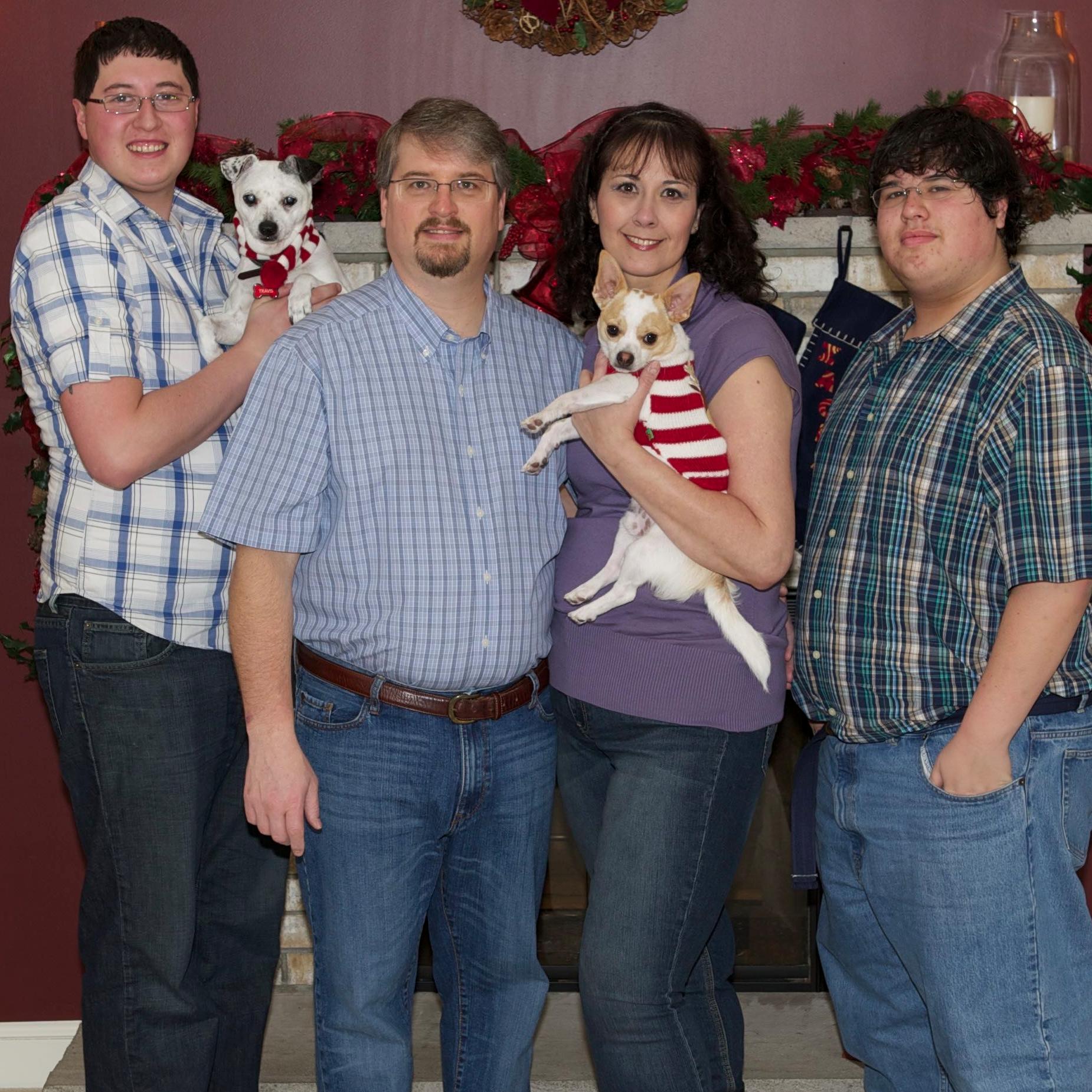 We are Disney fanatics, a little bit crazy but super fun and we throw a mean party. The family consists of Michael, Maria, Brandon, Zachary and our dog Riley.
