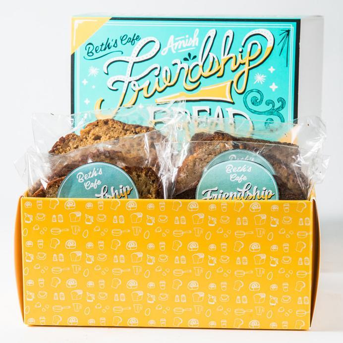 Now Shipping! 
Our World Famous Amish Friendship Bread is made with natural yeast stater and is a featured item at Beth's Cafe.
