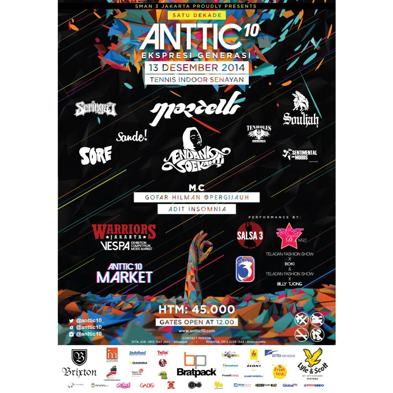 MARCELL, SERINGAI, SOULJAH, ENDANK SOEKAMTI, SORE, SANDE, TENHOLES & SENTIMENTAL MOODS live at Tennis Indoor Senayan on December 13th 2014.
