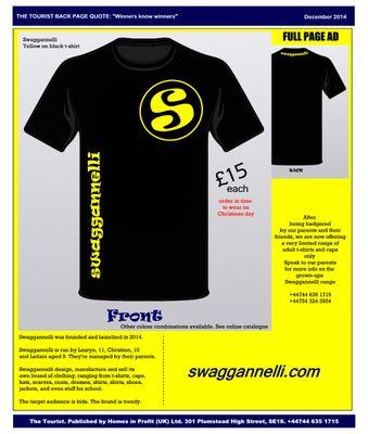 fashion: for kids...by kids...swaggannelli.com. We're in The Tourist too.