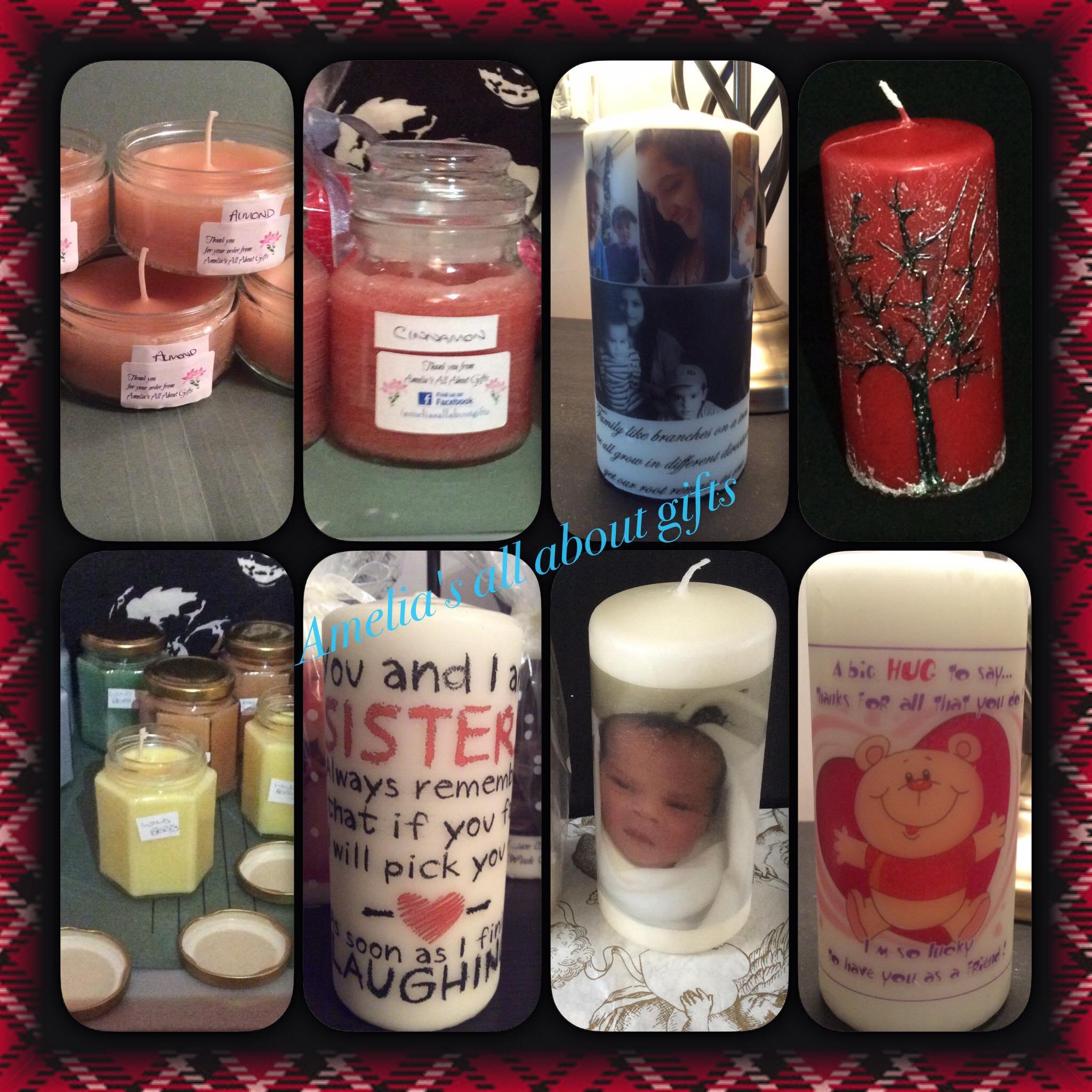 I personalise candles, i also make scented candles upon request. I also make a few jewellery items and other gifts. http://t.co/voy2RCnX6L