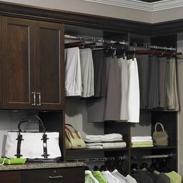 We custom design, build, and install luxury closets, garages, pantries and blinds.