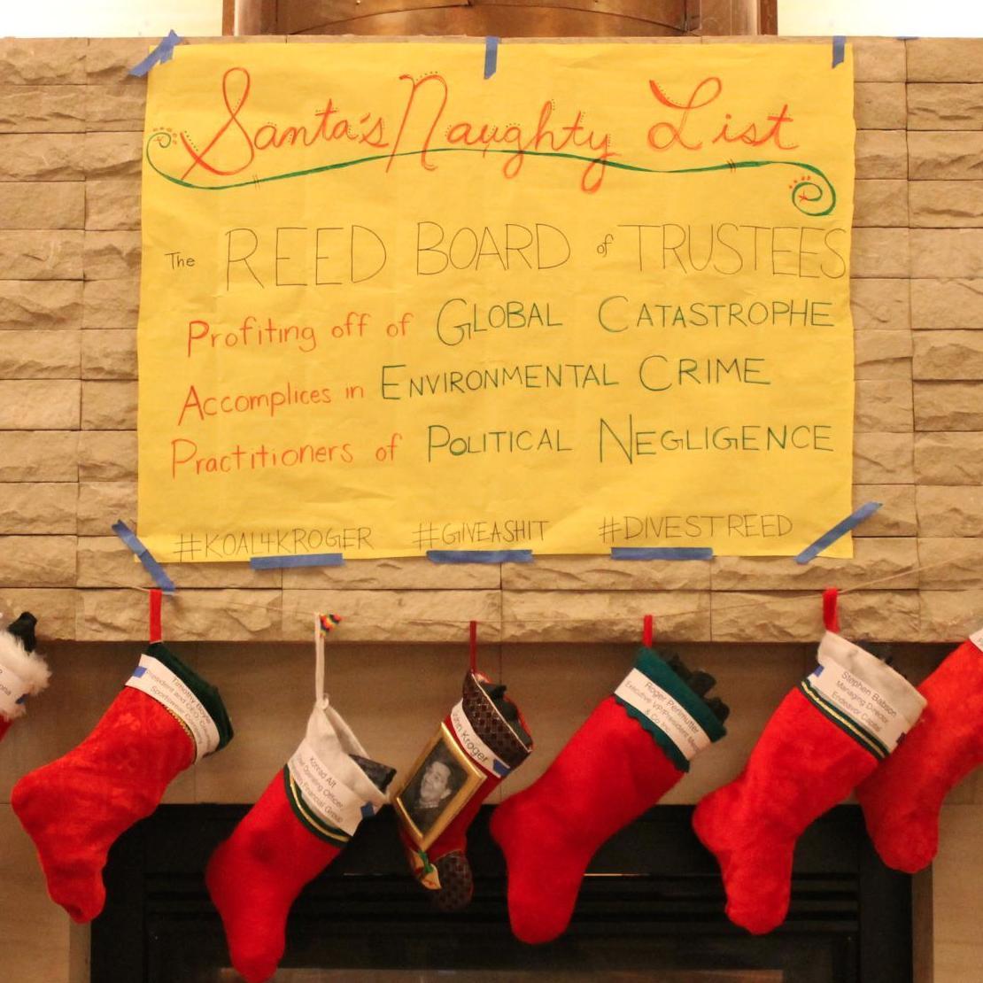 End Reed College's investments in fossil fuel industry! Solidarity && Honor, Love && Rage