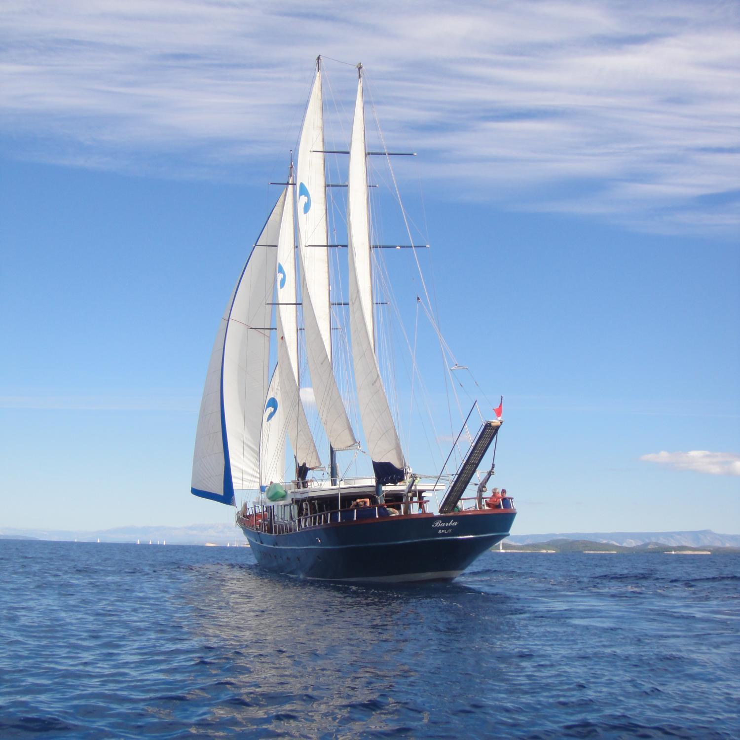 Gulet Barba invites you to sail with us on  43 meter long old fashion sailing ship along Adriatic coast and islands