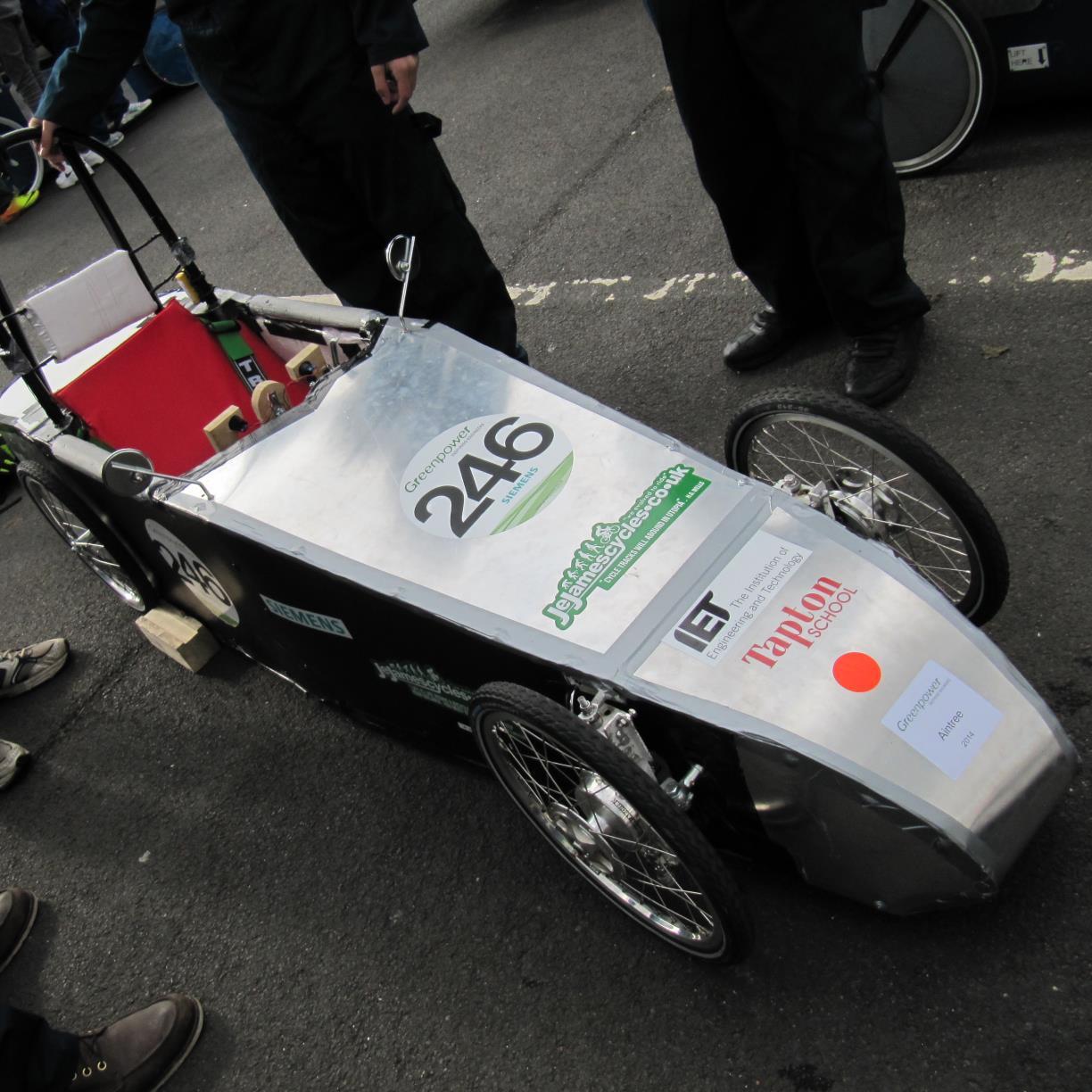 We are an elite set of Designers/Engineers from Tapton School (ages 11:15). We race in the Greenpower races across the country in our car - Kronos.