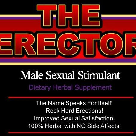 The Erector is a male sexual stimulant superior to others! The Erector provides maximum erection potential with quick rebounding! No side effects! 100% herbal!