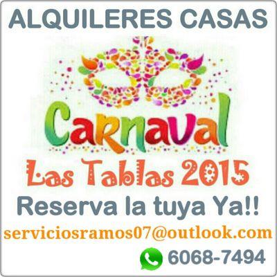 Alquilamos Casas en Las Tablas para el disfrute de los mejores Carnavales 2015