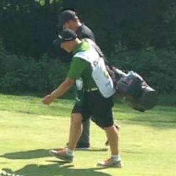 Born again Am golfer and pro looper carrying someone else's balls and sticks! #Formula1 #IndyCar #CarolinaPanthers @mlb