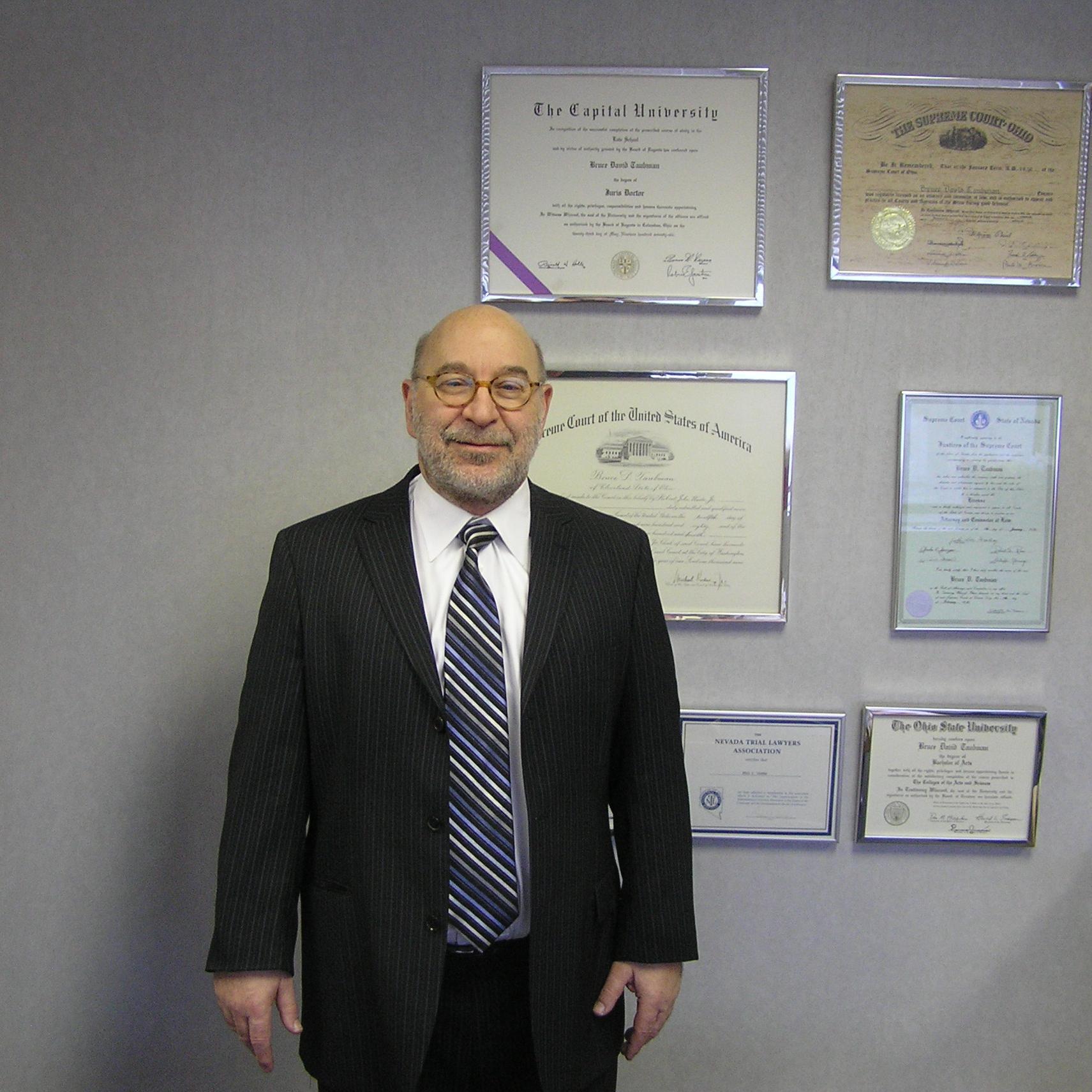 Bruce Taubman, attorney, practices workers' comp, personal injury and medical malpractice in Cleveland. He is part of the firm Taubman Law.