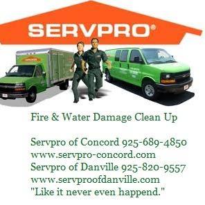 SERVPRO® of Concord 925-689-4850
Fire & Water Damage Clean Up, Mold Remediation, Bio Hazard Clean Up, Carpet & Upholstery Cleaning