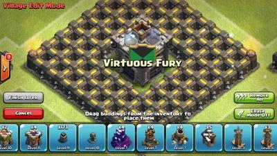 TH9 Level 105. 150 Level 9 walls.100 Level 10 walls. Co-leader of Virtuous Fury. Level 21 Queen, Level 18 King . 750 Million Gold Grab. Trophy record 3382