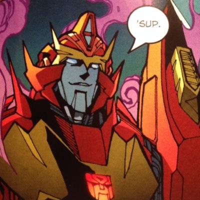 I'm Rodimus, the charming Cybertronian ex-prime and current captain of a ship set to find the fabled Knights of Cybertron. Wait, why are you laughing?
