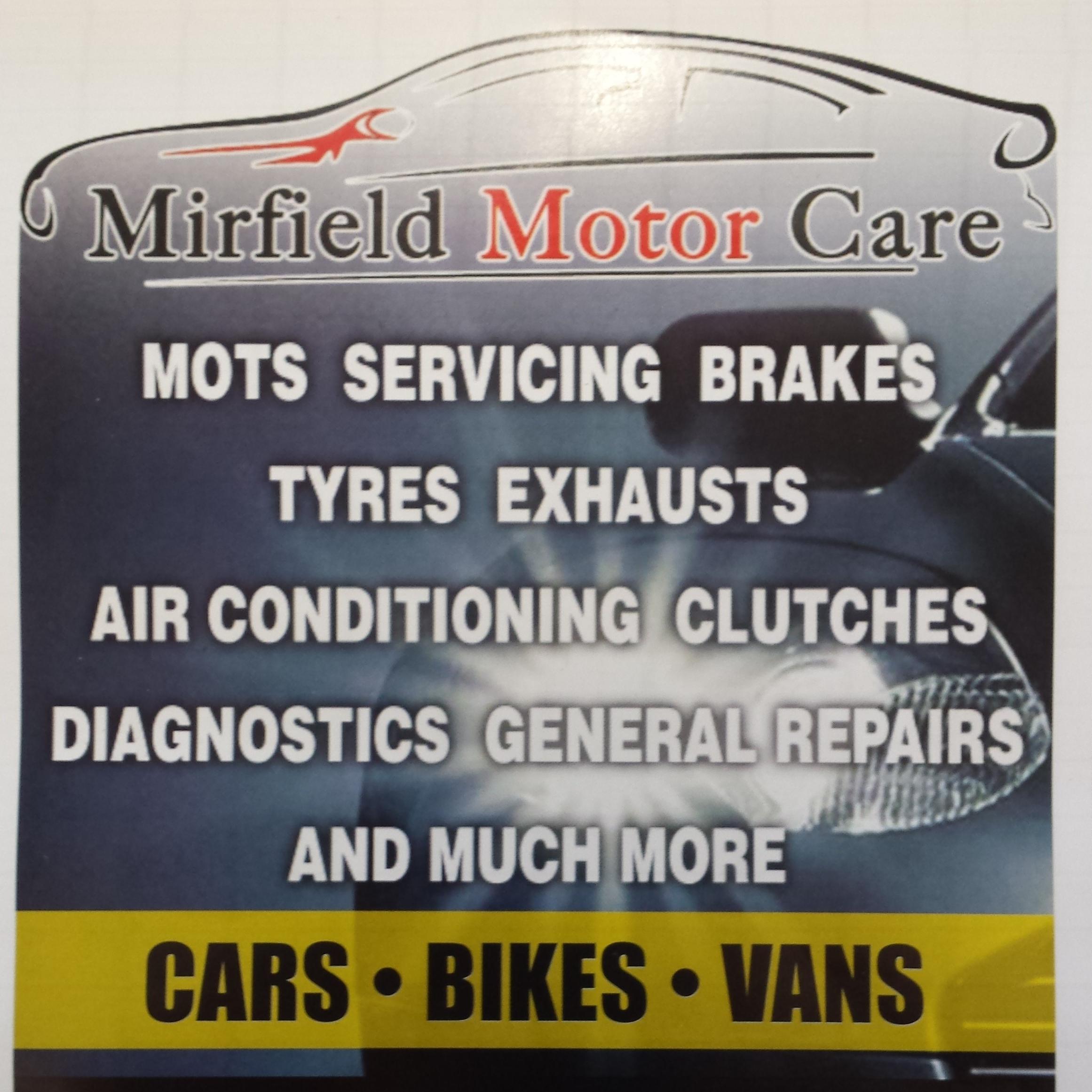 mirfmotorcare's profile picture. We are a newly-established car repair garage offering a full range of mechanical services and mot testing on all makes and models of cars, vans and bikes.
