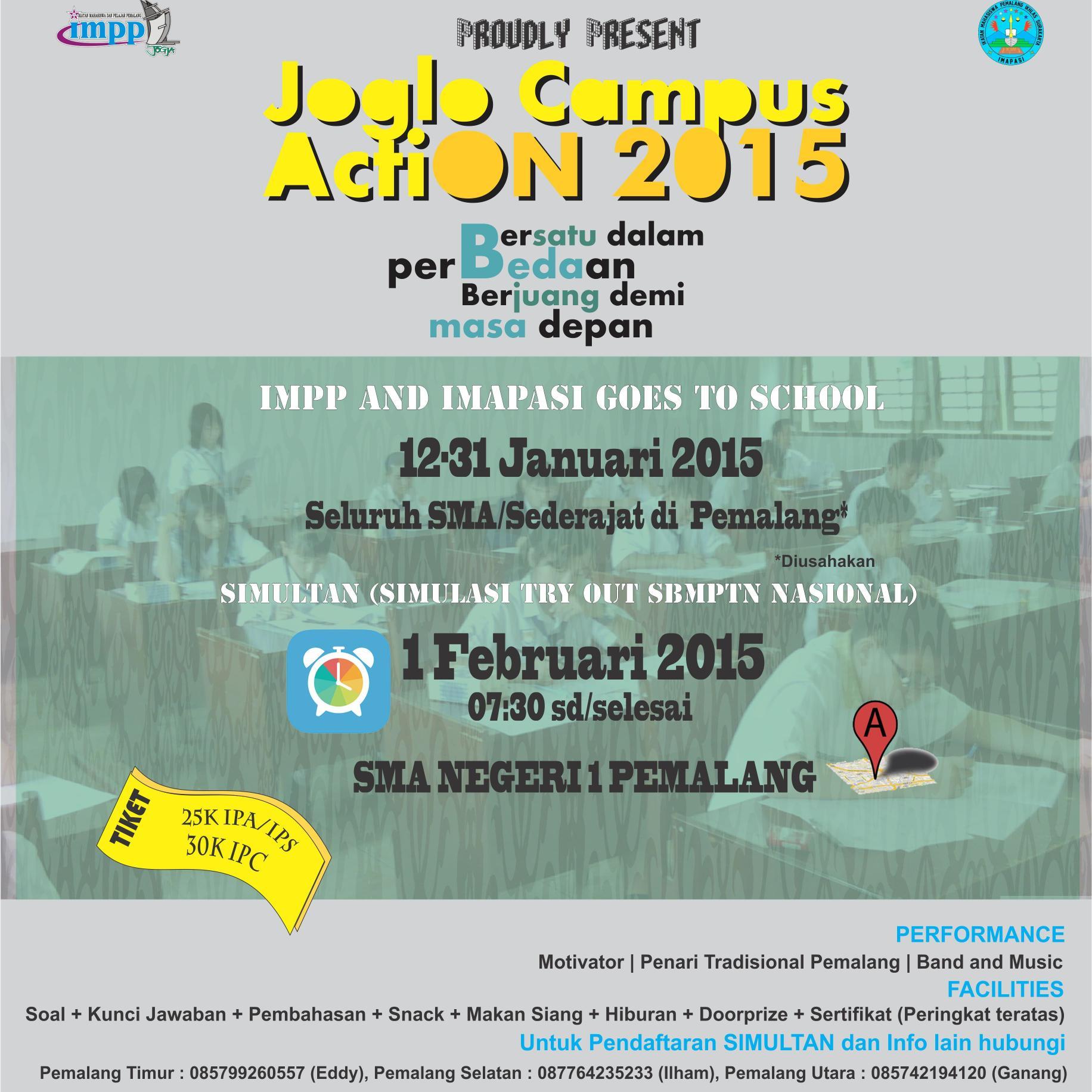 JCA_2015's profile picture. Jogja-Solo Campus Action. Sosialisasi dan Simulasi Try Out SBMPTN Nasional + Expo Campus