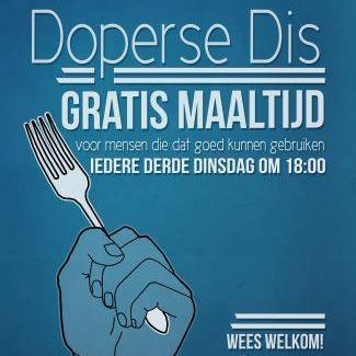 Gratis maandelijkse maaltijd voor dak- en thuislozen.