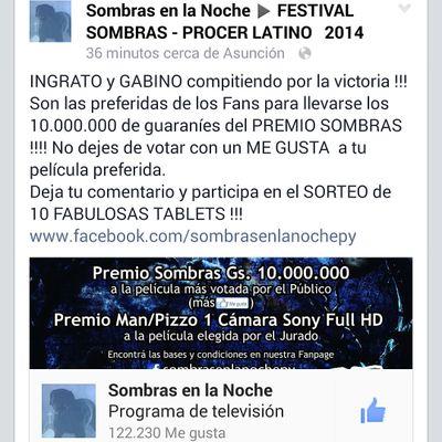 Festival de cortometrajes SOMBRAS – PROCER LATINO 2014 íntegramente a través del FACEBOOK: Sombras en la noche