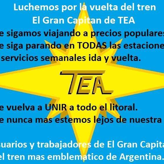 Tren El Gran Capitán. El Verdadero, de Trenes Especiales Argentinos SA. El TEA.