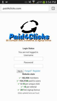 Get paid $2 for registering. $1 for each referral. $0.1 per click. Follow my link to get registered.