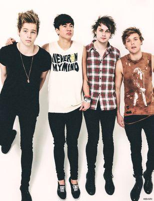 Ashton's muscles, Luke's quiff, Michael's hair, Calum's abs- Lydia, Beth, Morgan, Caitlin