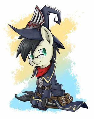 Caine Scroll is a nerdy stallion who enjoys reading,card games,and writing. His fiancé is @mlp_LuciaV,their kids are Naminé and Ocean for now.