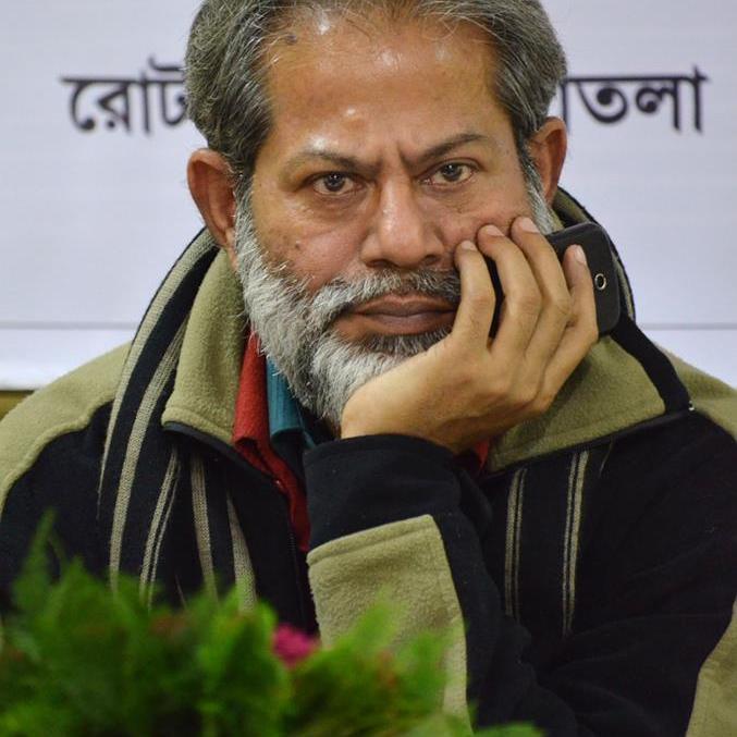 author of 27 books of poems in Bengali.professor of English. former  editor Indian Literature,Sahitya Academy