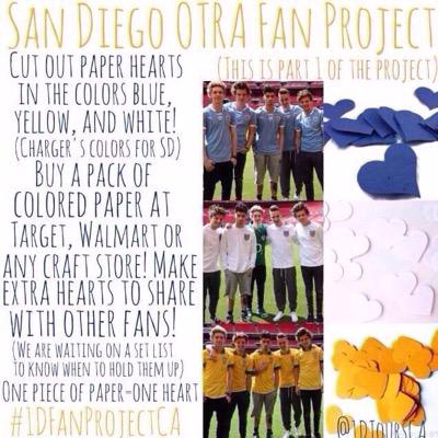 account dedicated towards the san diego otra projects | golden state project, thank you signs & hearts project #1dfanprojectCA !