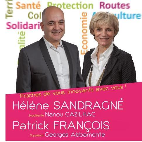 Hélène Sandragné & Patrick François
Conseillers départementaux sur le canton de Narbonne 3 (Est). 

Suppléants Nanou Cazilhac & Georges Abbamonte