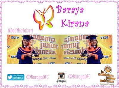 The Twitter Page of @barayakirana♡ • The Winner @LaAcademiaJrID 2014 ★ • Single Perdana : Jadi Matahari ☀ • instagram : @barayaofc