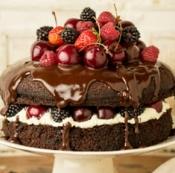 chocolatcake, Chocolate cake is a cake flavored with melted chocolate or cocoa powder.