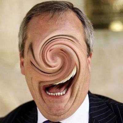 Algorithmically obscuring Nigel Farage's face since 30/12/14.