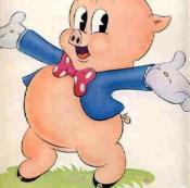 porkypig, Porky Pig is an animated cartoon character in the Warner Bros. Looney Tunes and Merrie Melodies series of cartoons.
