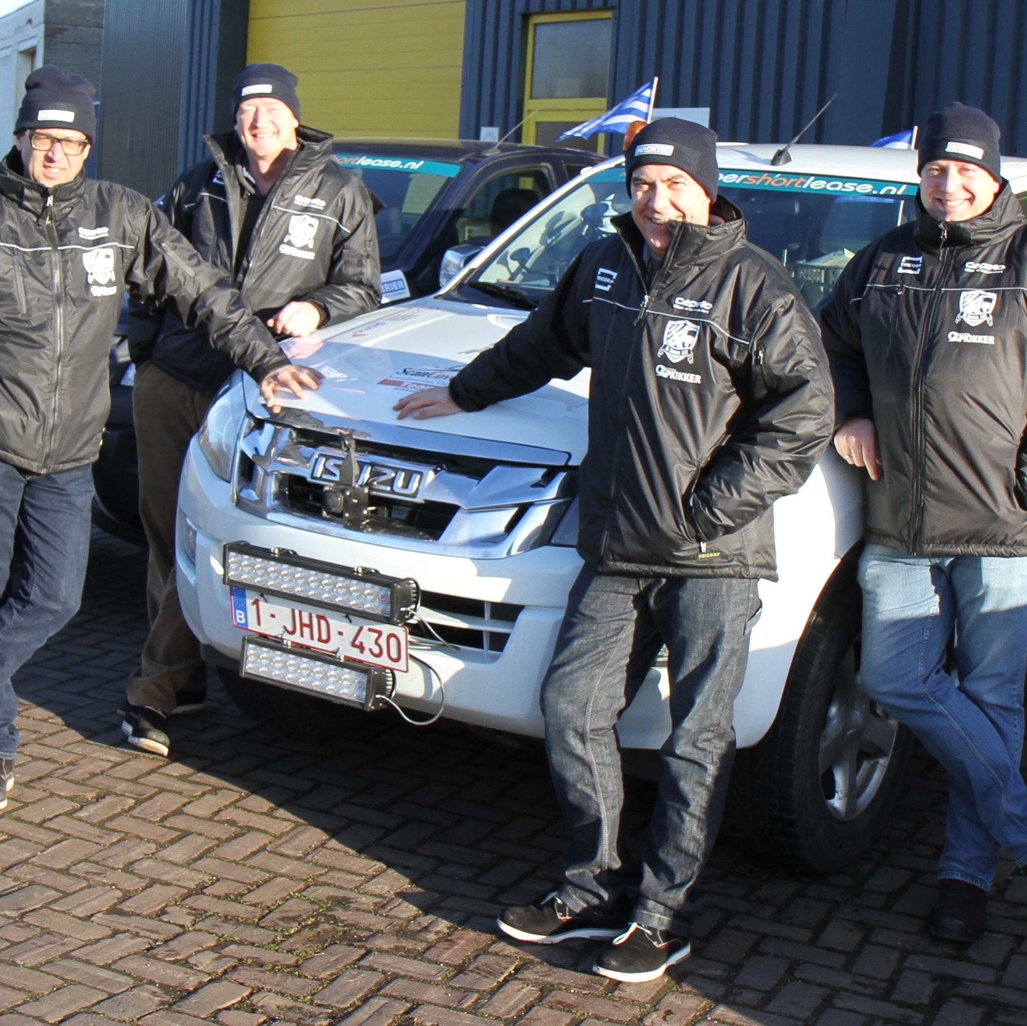 Jovan Dierkx en Leendert Muller, Erik Verhoef en Hans Hirdes. ScanCoveryTrial 2015.Rally van ruim 7.000Km naar de Noordkaap en terug in 9 dagen!