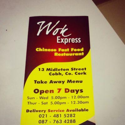 Chinese Fast Food Restaurant situated in the heart of Cobh. Funky place to sit in or get food delivered or collected (021-4815282). Tweet us!