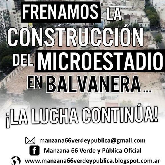 Twitter oficial de los vecinos autoconvocados de Balvanera por una Manzana 66 Verde y Pública.
Facebook: http://t.co/0YVZp7Fk3O
Youtube: http://t.co/D2PLXG5jjt