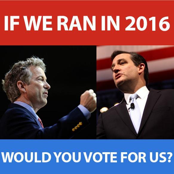 Official draft page for the Republican ticket combination of Senators Rand Paul and Ted Cruz.