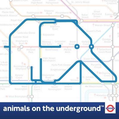 Shapes of cute animals found in the world famous London tube map.