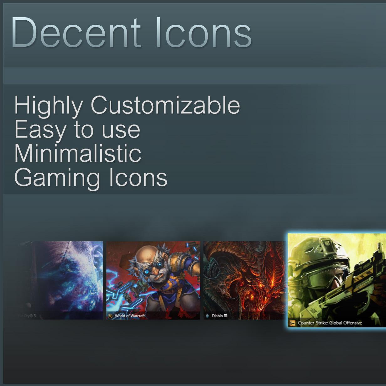 DecentIconsPC's profile picture. Create custom icons for your favorite games, without photoshop! With unlimited creativity, you create your own desktop experience.