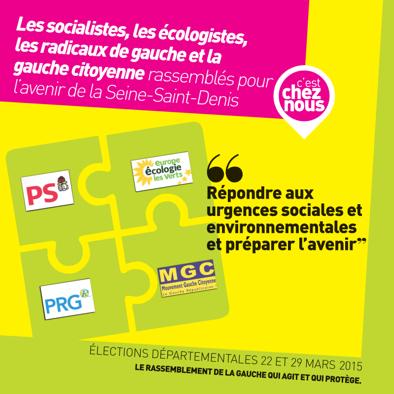 Dptales_SSD2015's profile picture. Compte twitter des candidats et candidates #PS #EELV #PRG #MGC aux élections départementales Seine-Saint-Denis - 22 et 29 mars 2015 #Departementales2015 #SSD93