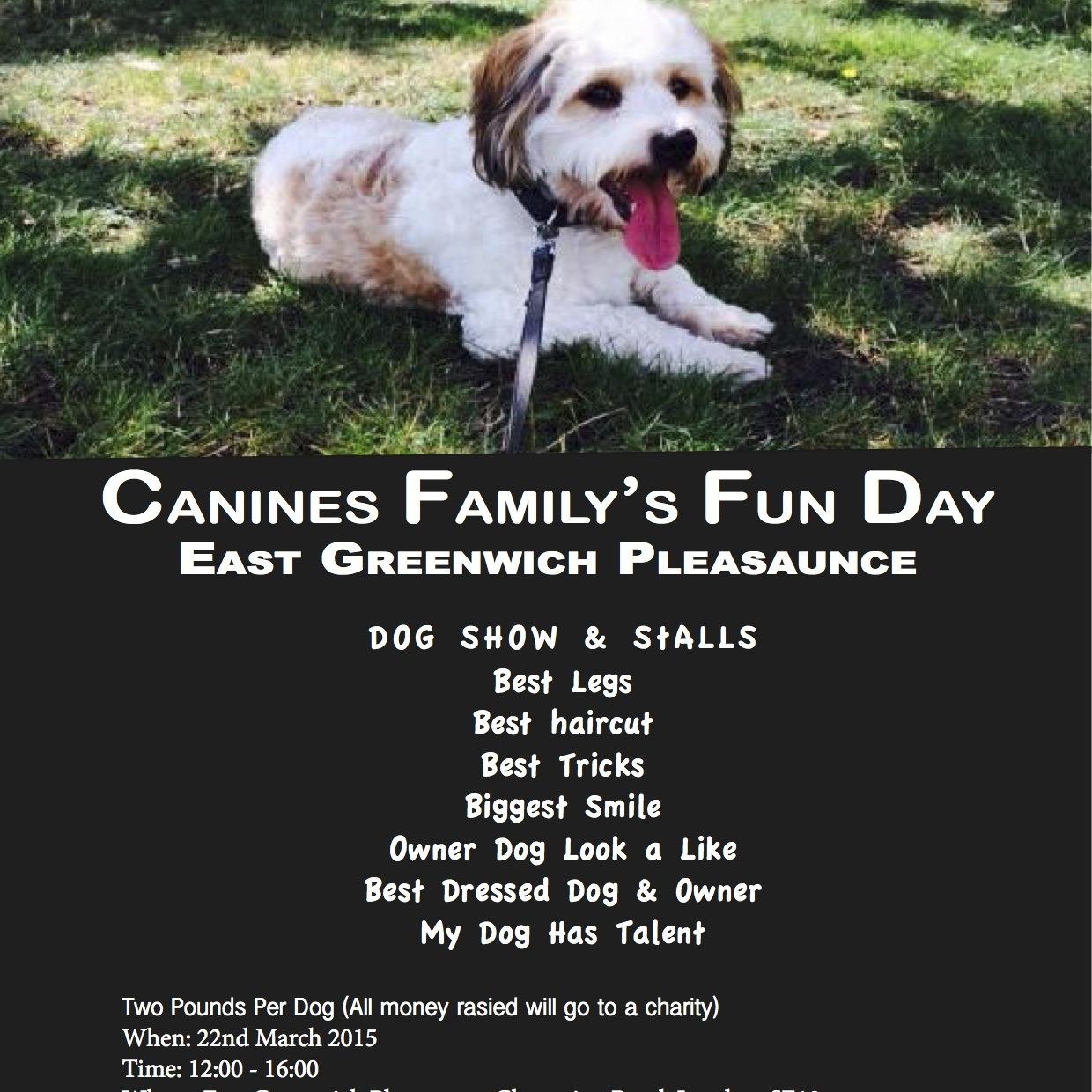 Bring everyone along to join in the fun at East Greenwich Pleasance for an open to all dog show & family fun day to raise money for animal charities 22/03/2014