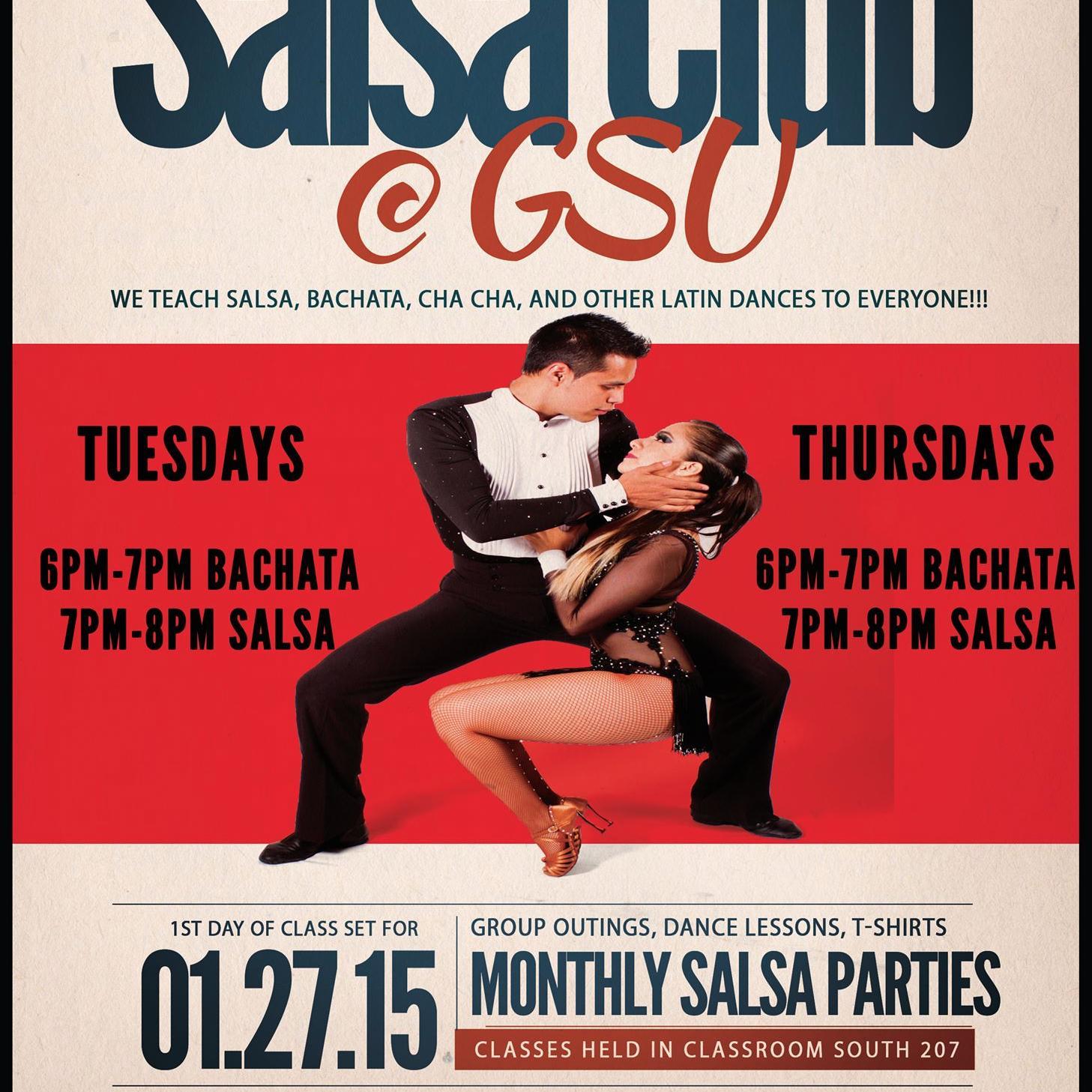We are a club dedicated to spreading the love of Latin dance throughout GSU and everywhere else as well as expand the salsa scene here in Atlanta