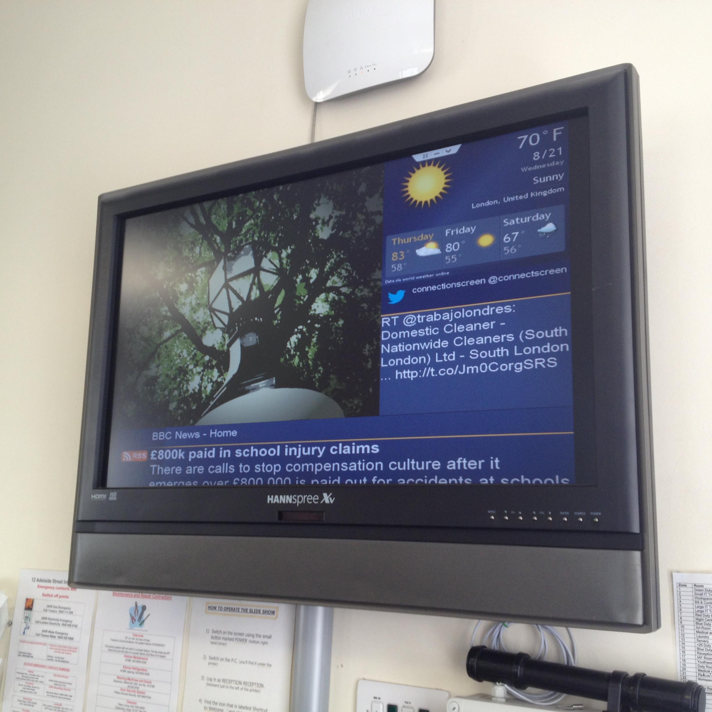 Messages and retweets are displayed in our day centre for homeless people. Managed by @chrisandrew02